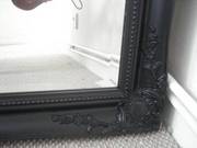Black Frame Antique Styled Overmantle Mirror