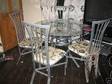 Glass Dining Table and 4 Metal Chairs-£90 in Excellent....