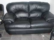 Black Leather 3 Seater for Sale